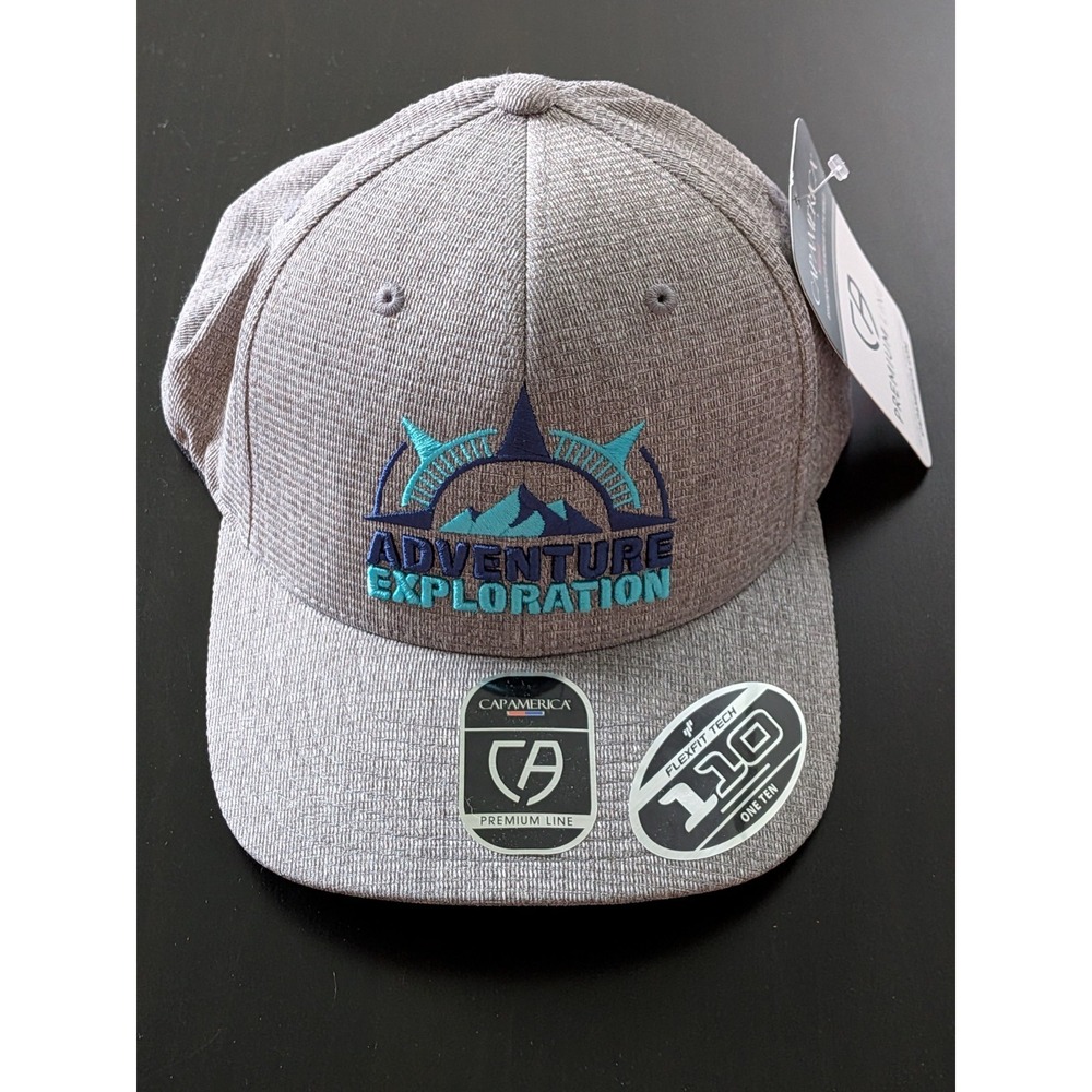 Adventure‎ Exploration Mountain Logo Snapback Hat Gray Cap America Premium NWT